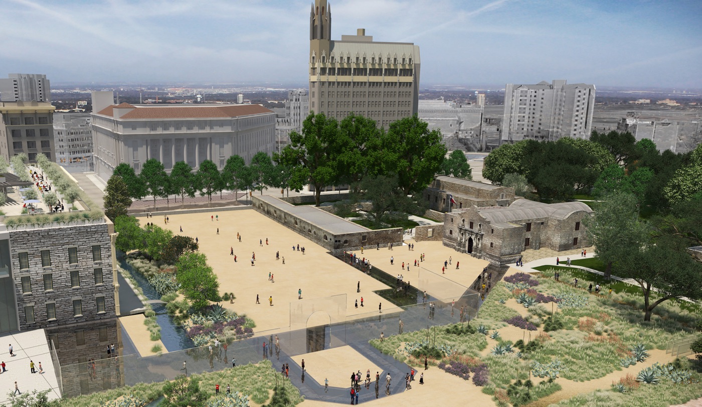Rendering of the redeveloped Alamo Plaza